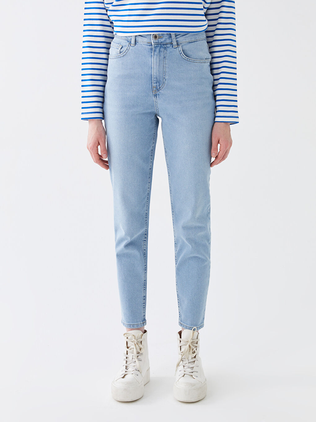 Women High Waist Slim Fit Jeans-2