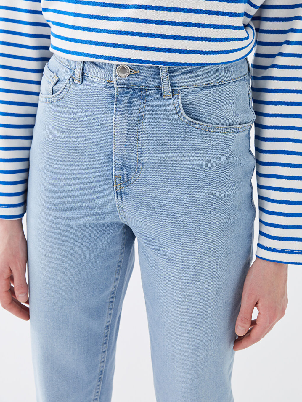 Women High Waist Slim Fit Jeans-4