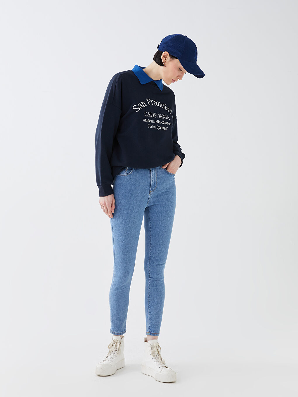 Blugi Super Skinny Fit Jupiter cu Talie Înaltă pentru Femei