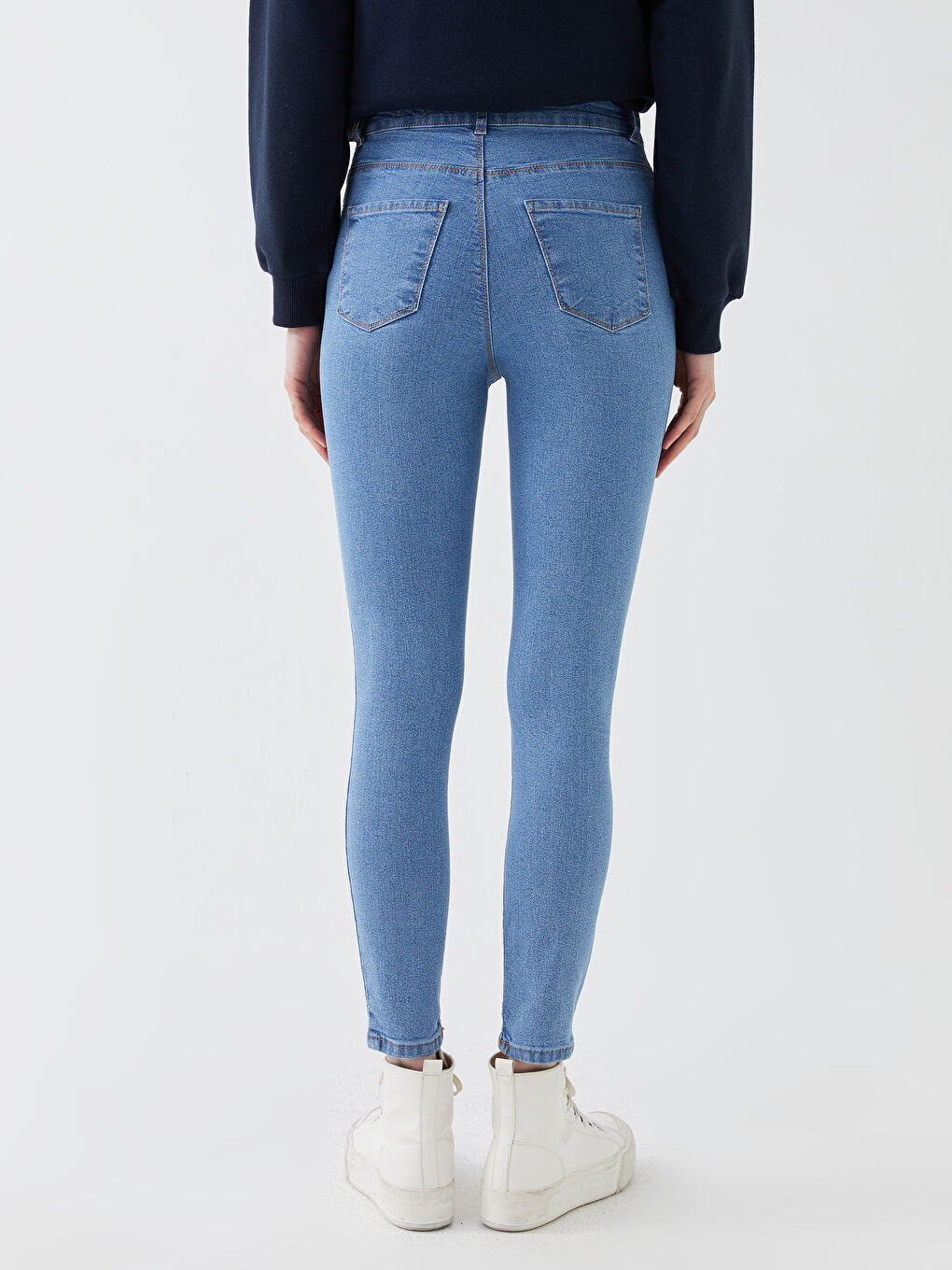 Blugi Super Skinny Fit Jupiter cu Talie Înaltă pentru Femei-3