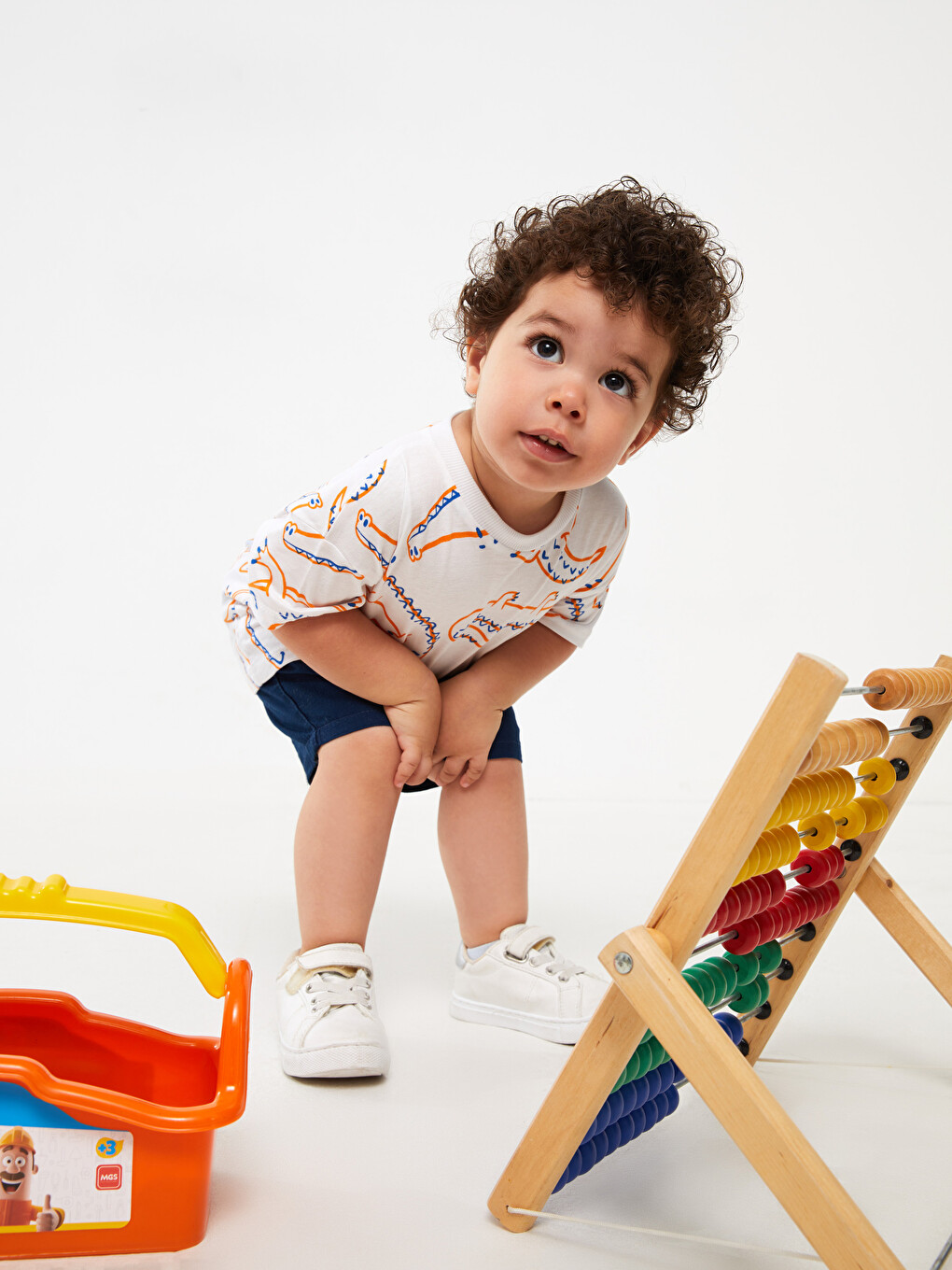 Basic Elastic Waist Baby Boy Gabardine Shorts-1