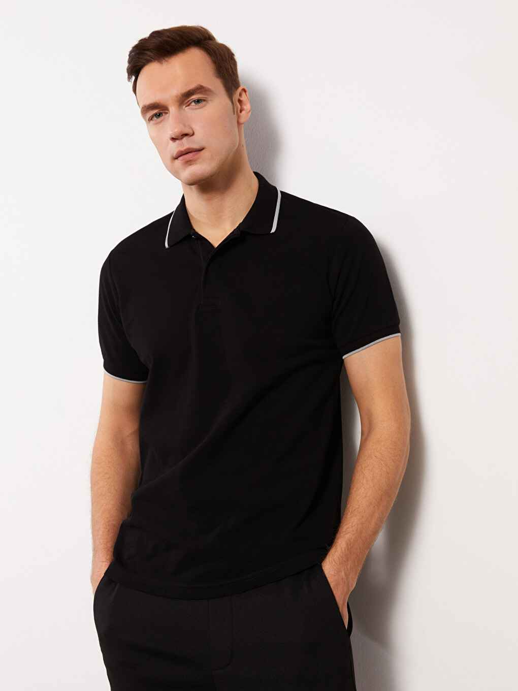 Polo Neck Short Sleeve Pique Men's T-shirt