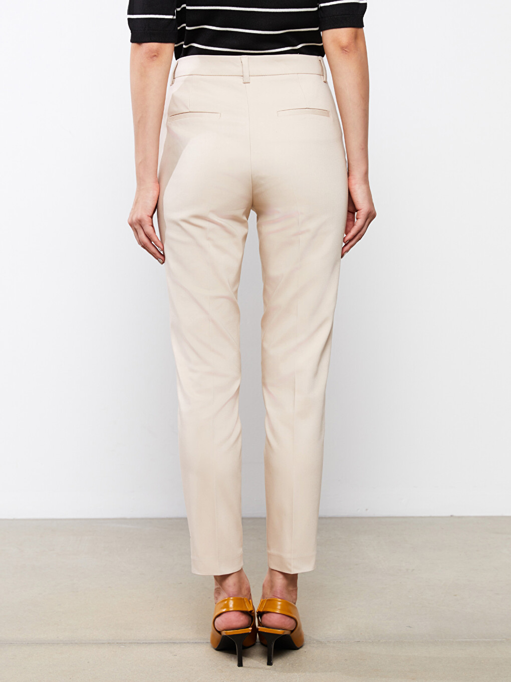 Pantaloni Drepți Slim Fit Pentru Femei, Cu Buzunare Detaliate-4