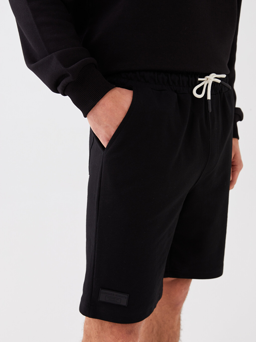Standard Fit Men's Shorts With Waist Tie Detail-2