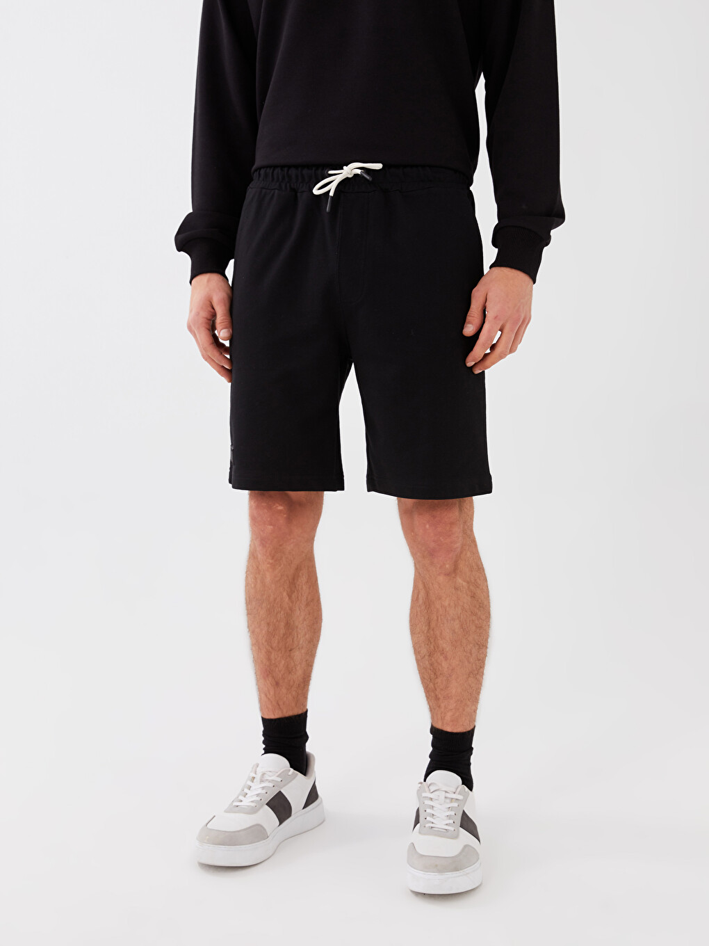 Standard Fit Men's Shorts With Waist Tie Detail-3