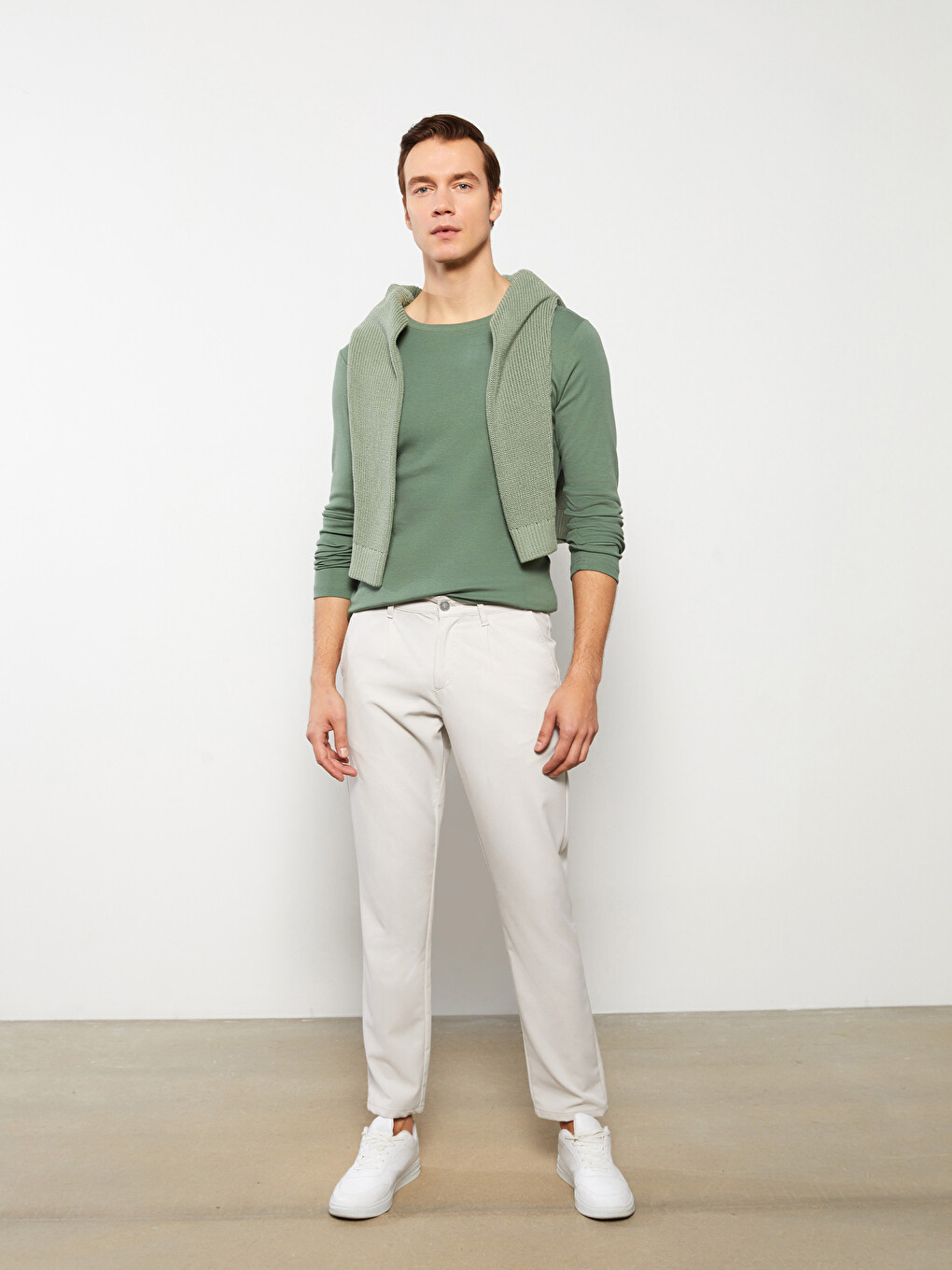 Crew Neck Long Sleeve Jersey Men's T-shirt-2