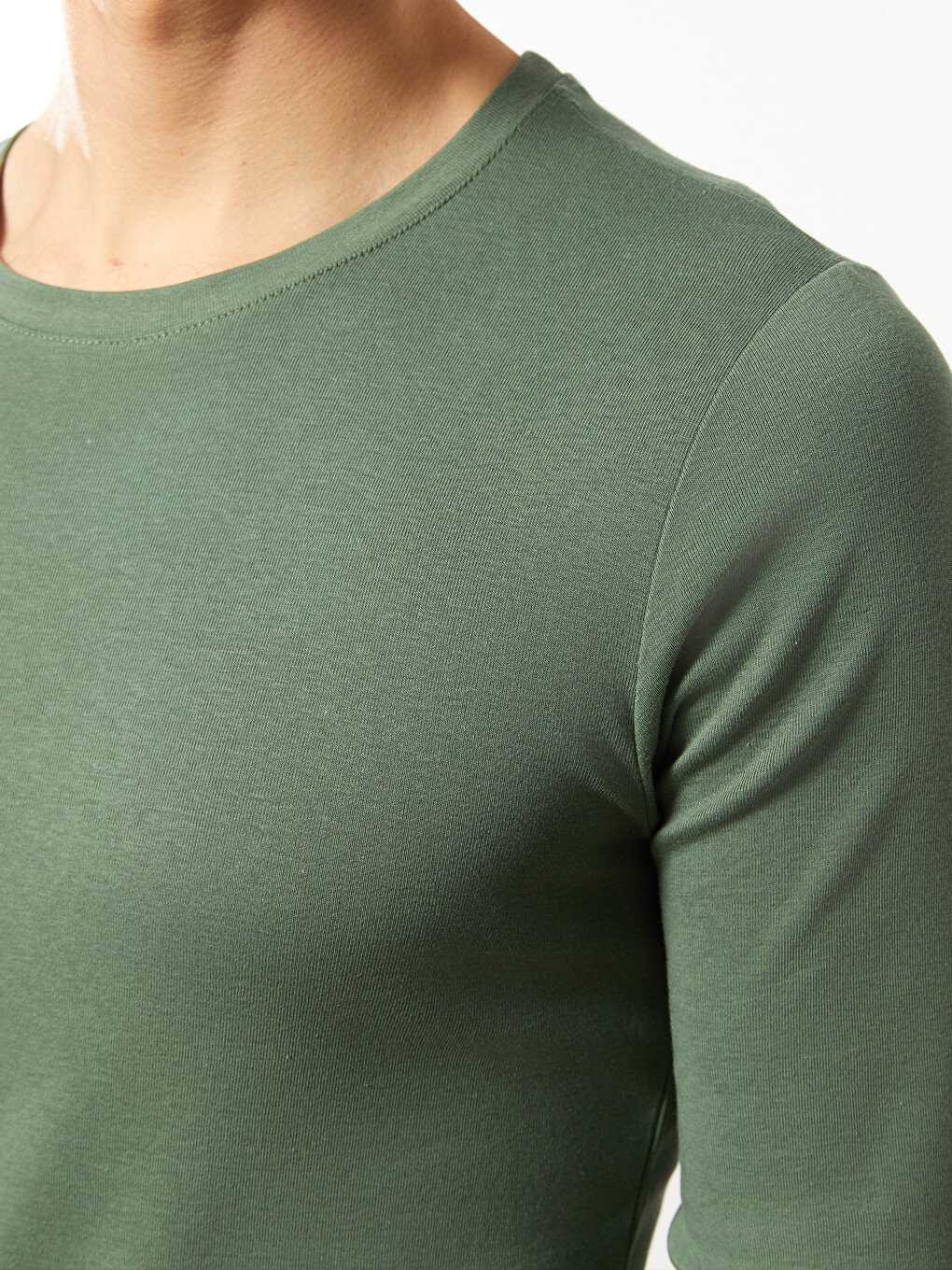 Crew Neck Long Sleeve Jersey Men's T-shirt-3