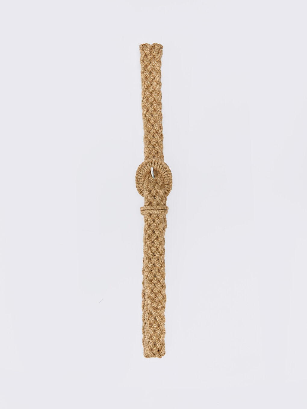 Bej Örgü Desenli Kadın Hasır Kemer-2