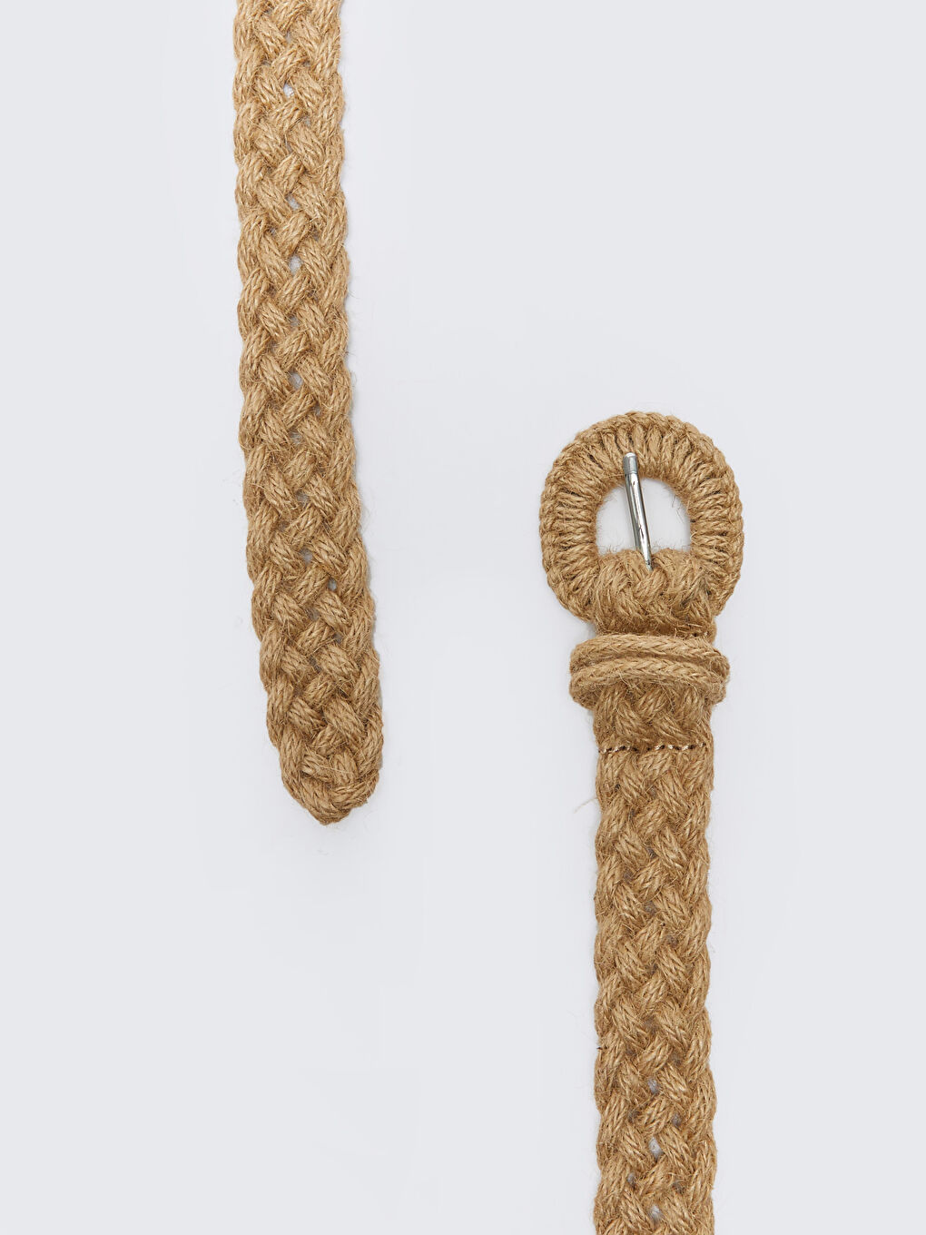 Bej Örgü Desenli Kadın Hasır Kemer-3