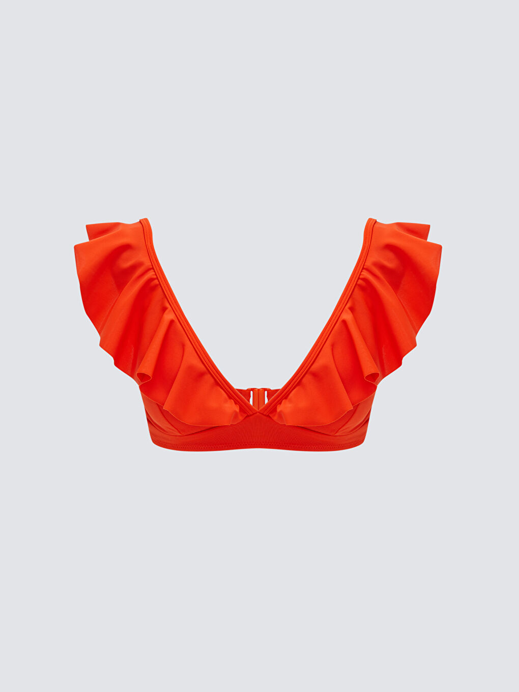 Ruffle Detailed Women's Bikini Top With Stitched Pads -S30019Z8-RFX