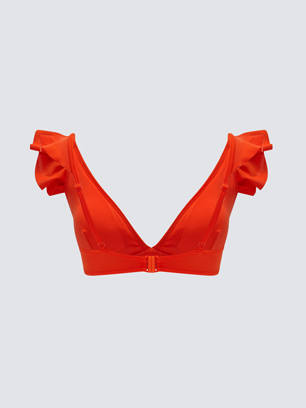 Ruffle Detailed Women's Bikini Top With Stitched Pads -S30019Z8-RFX
