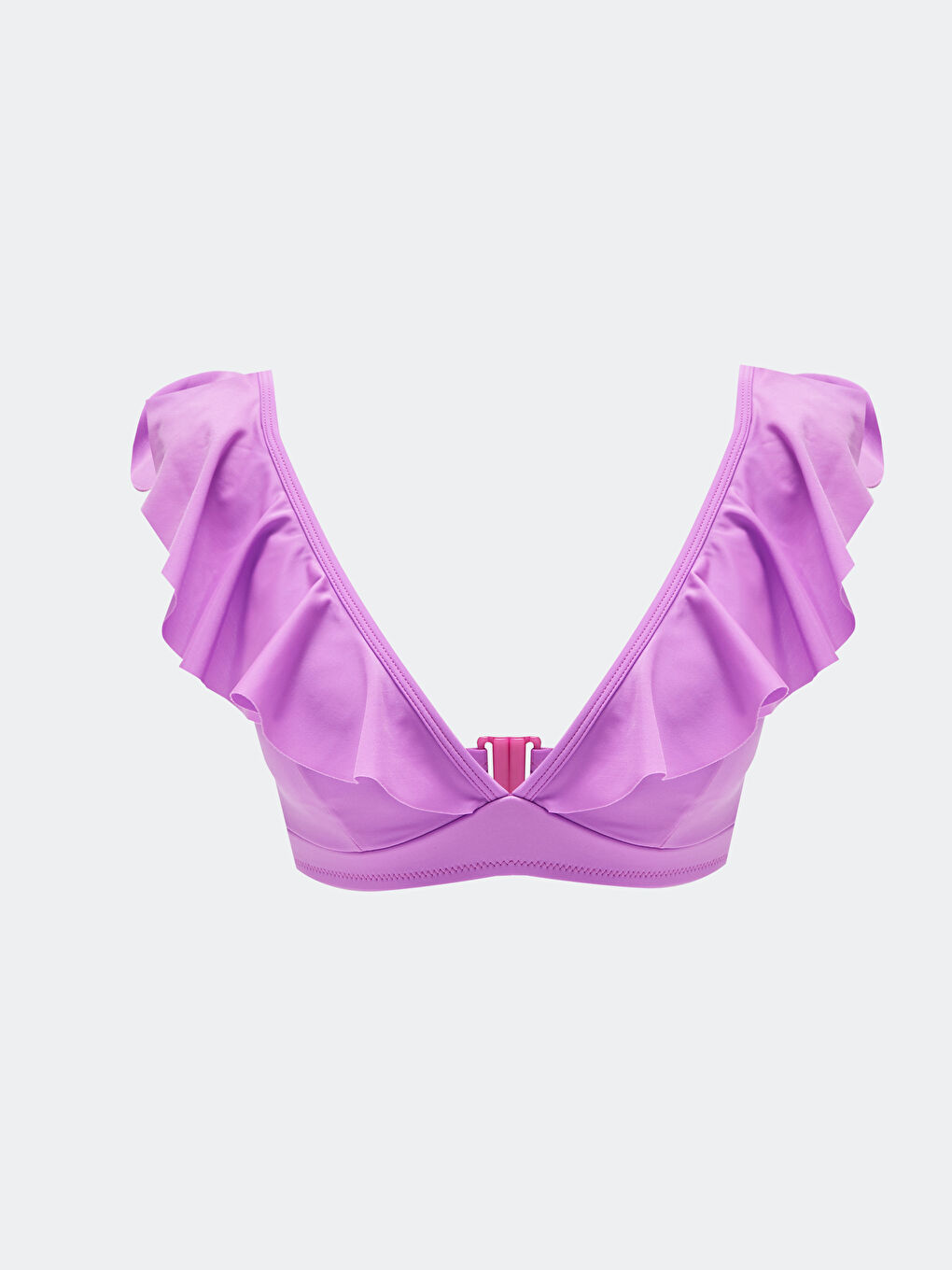 Ruffle Detailed Women's Bikini Top With Stitched Pads -S30019Z8-URP