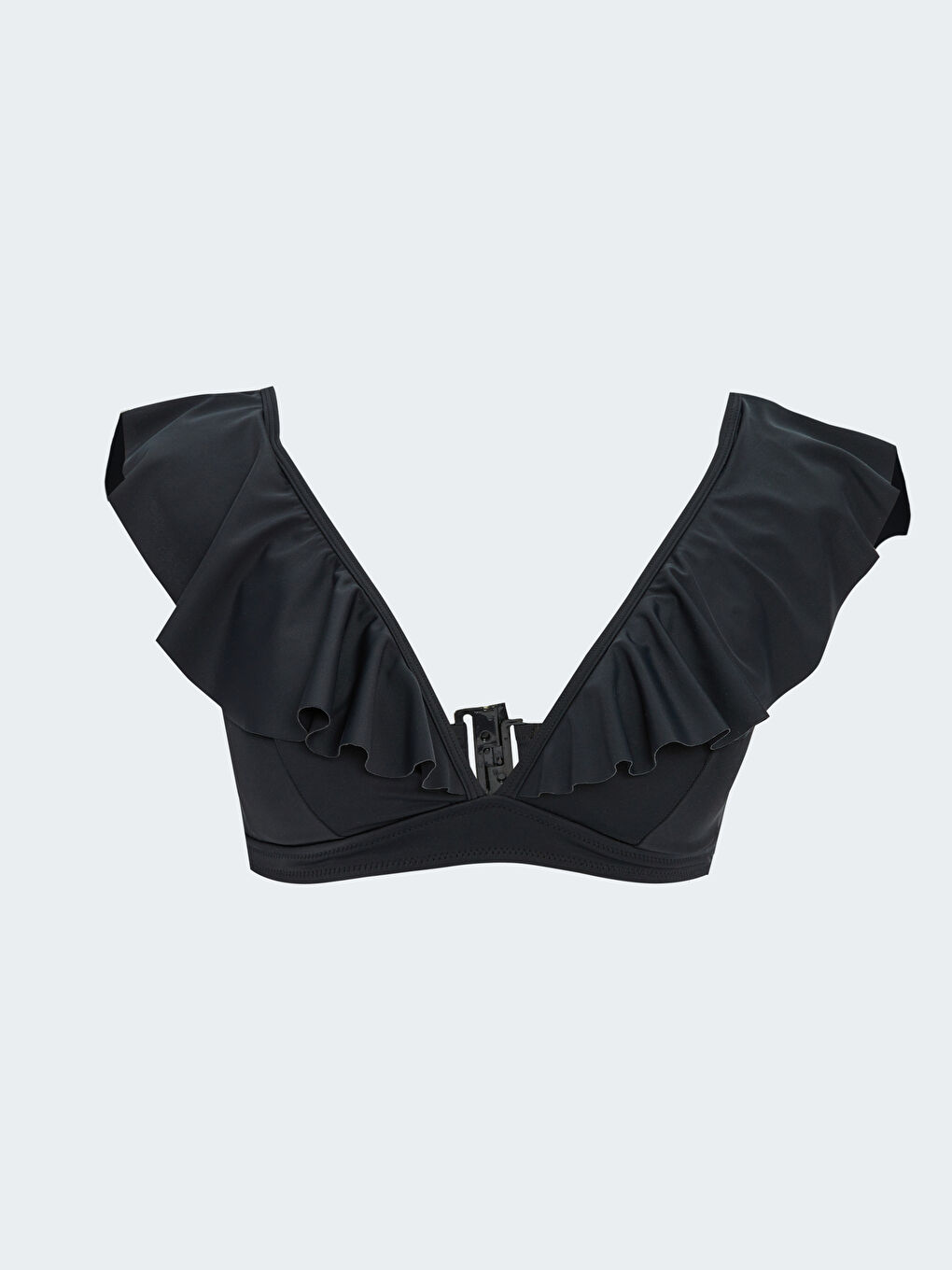 Әйелдерге арналған желбіршекті жағалы өрнексіз бикини үсті