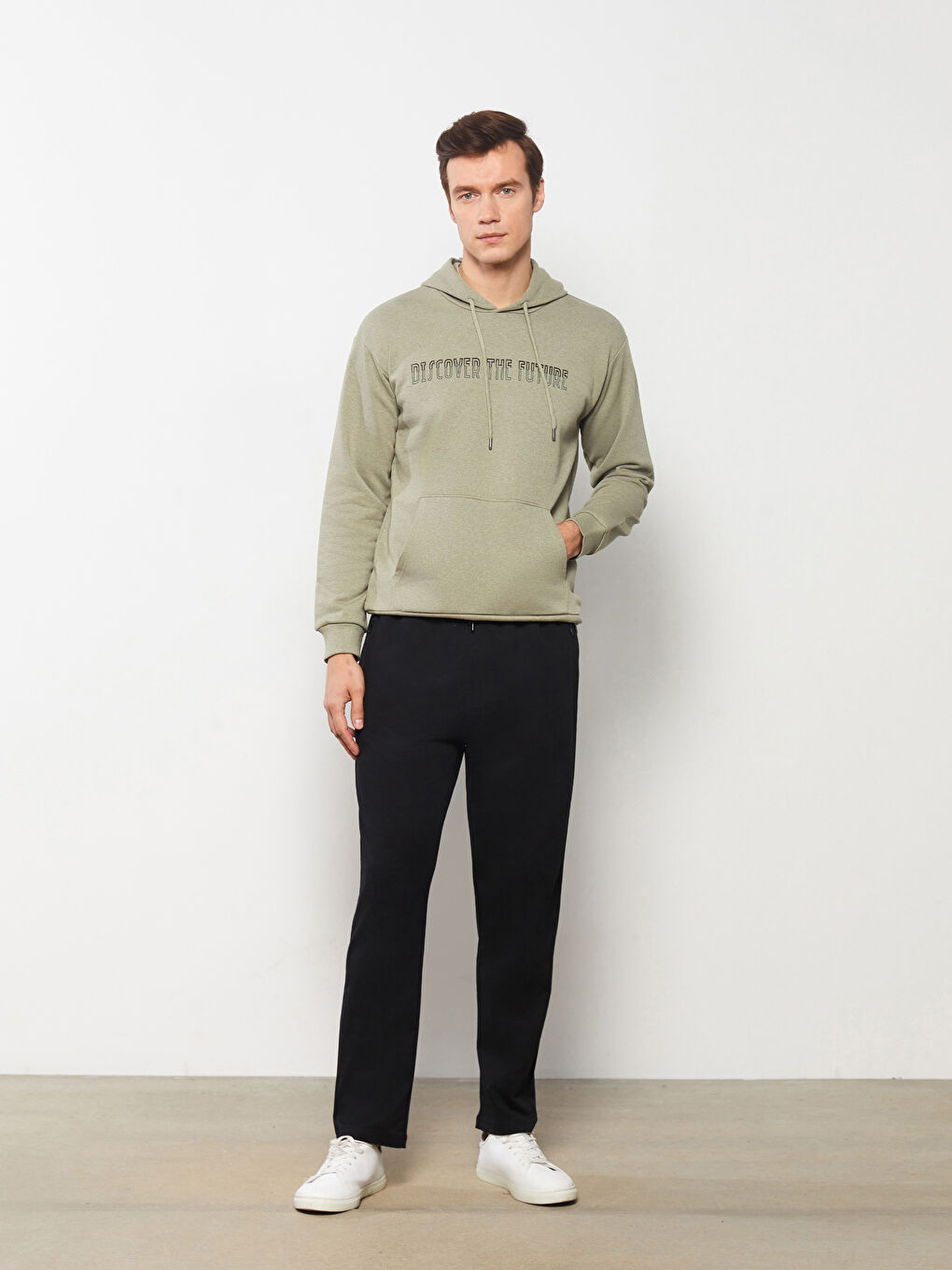 Siyah Standart Kalıp Erkek Eşofman Altı-5