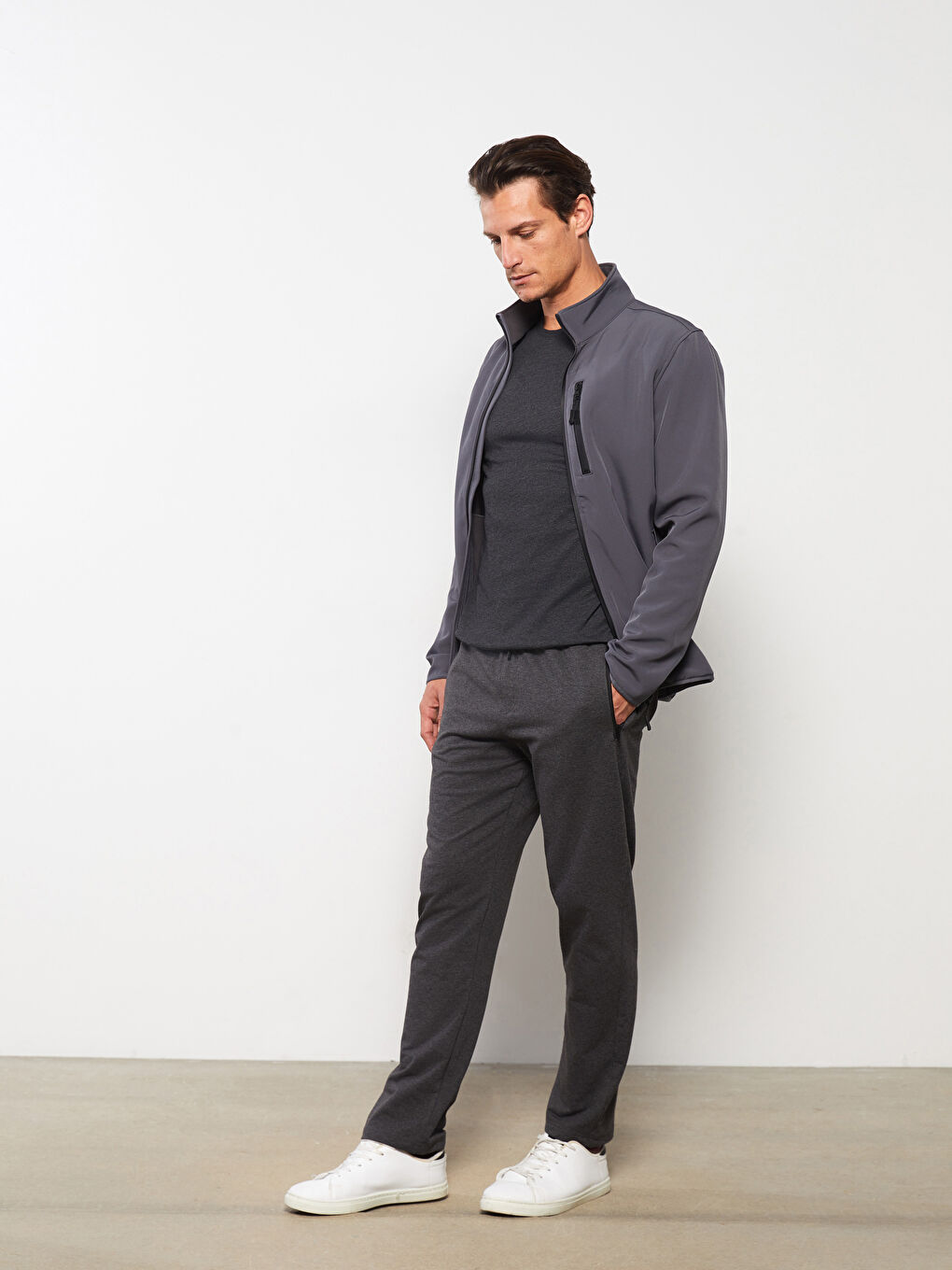 Antrasit Standart Kalıp Erkek Eşofman Altı