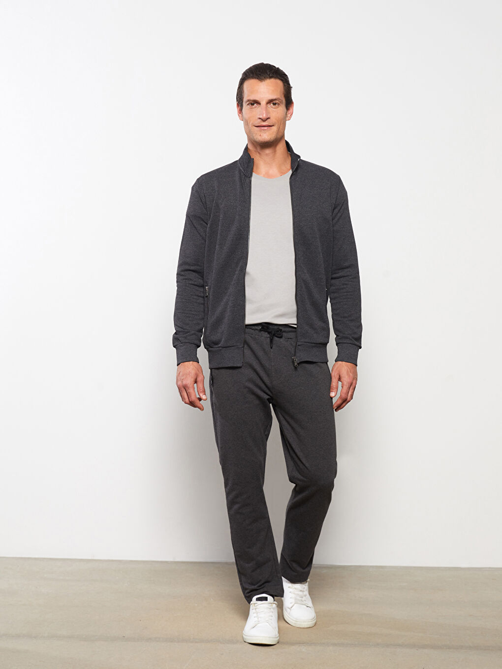 Antrasit Standart Kalıp Erkek Eşofman Altı-1