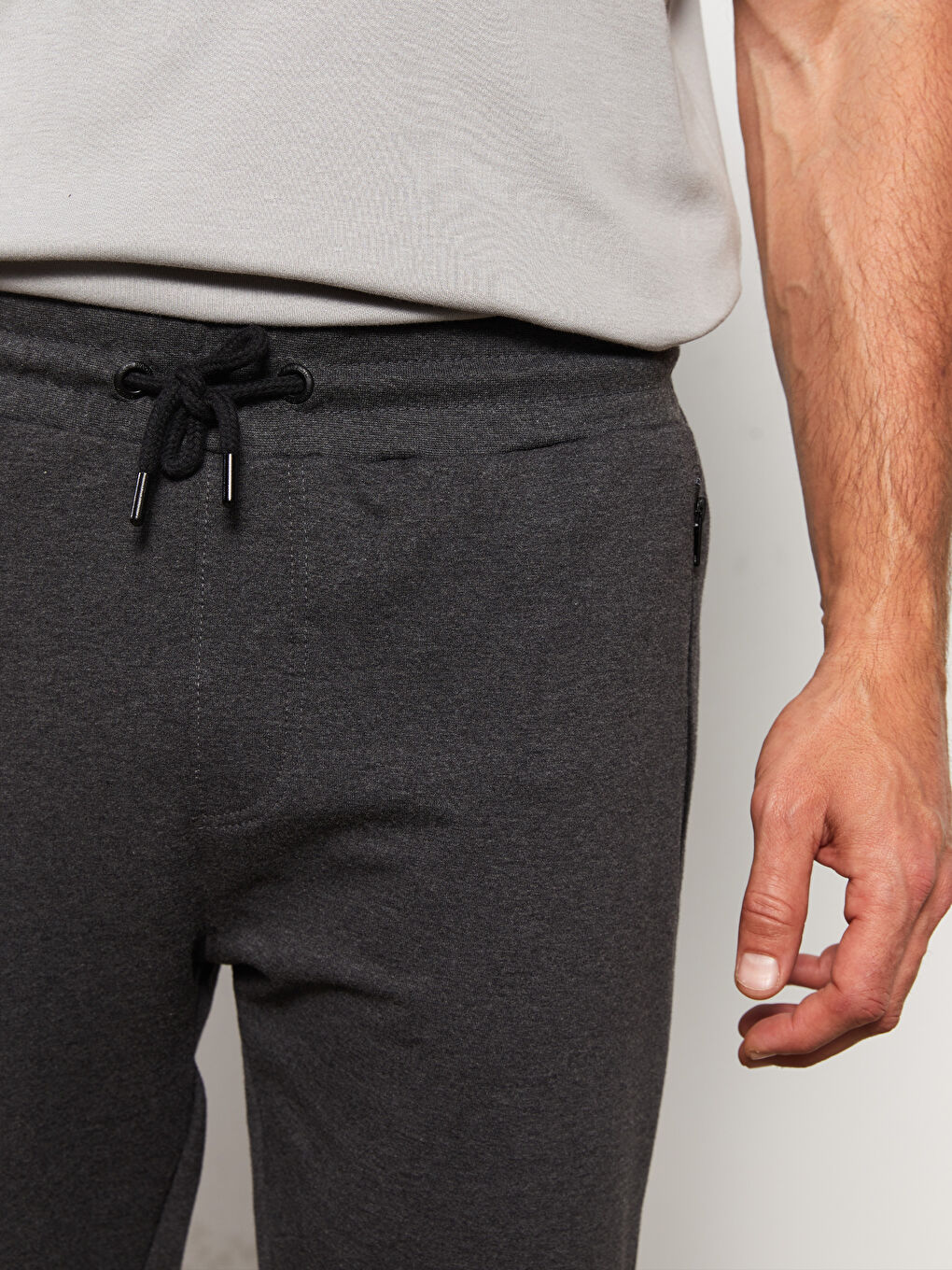 Antrasit Standart Kalıp Erkek Eşofman Altı-2