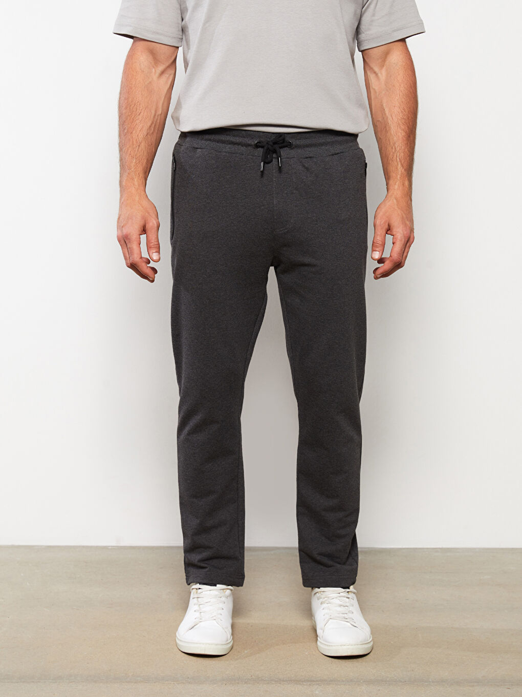 Antrasit Standart Kalıp Erkek Eşofman Altı-3