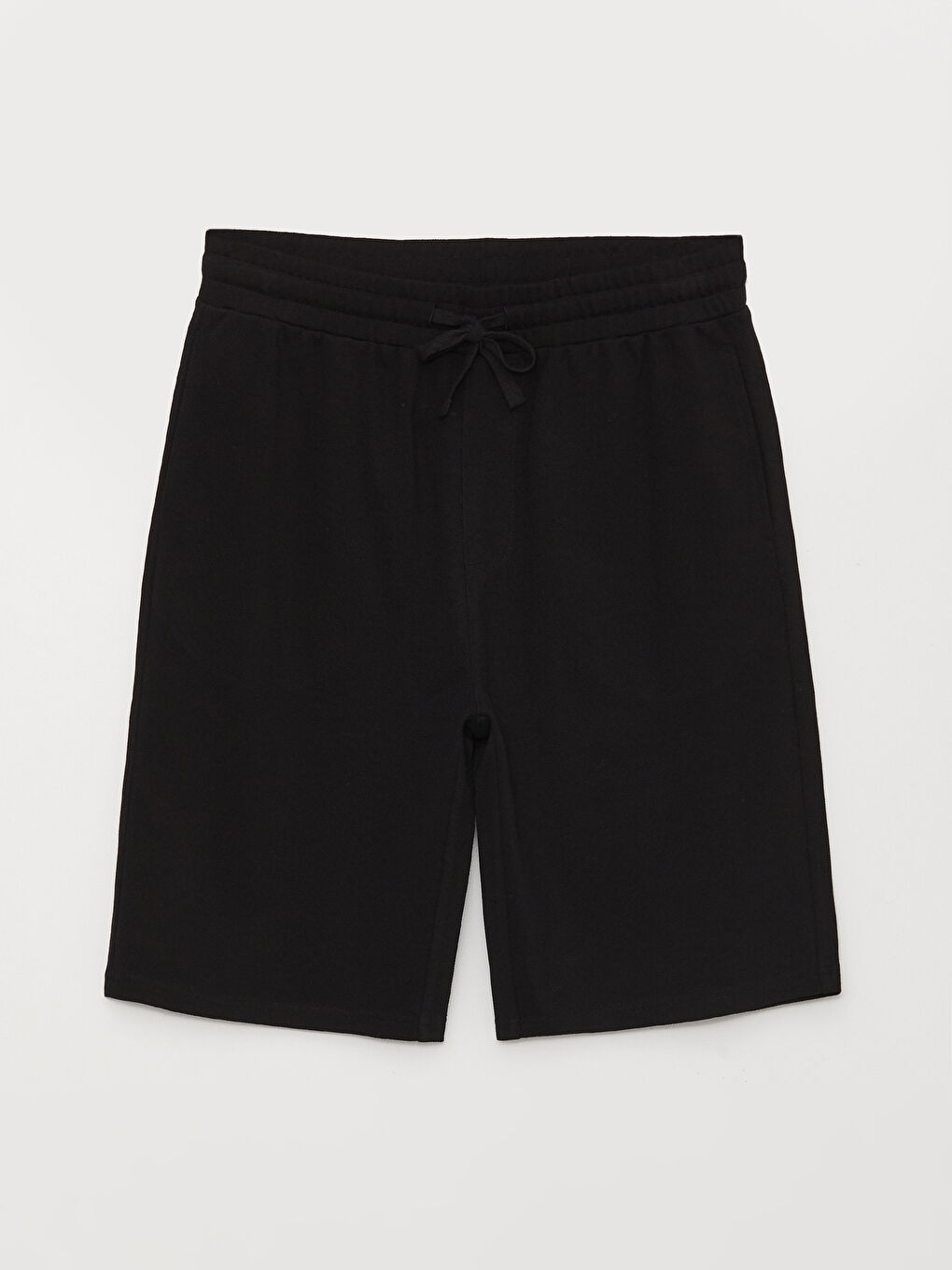 Siyah Standart Kalıp Beli Lastikli Erkek Şort-4