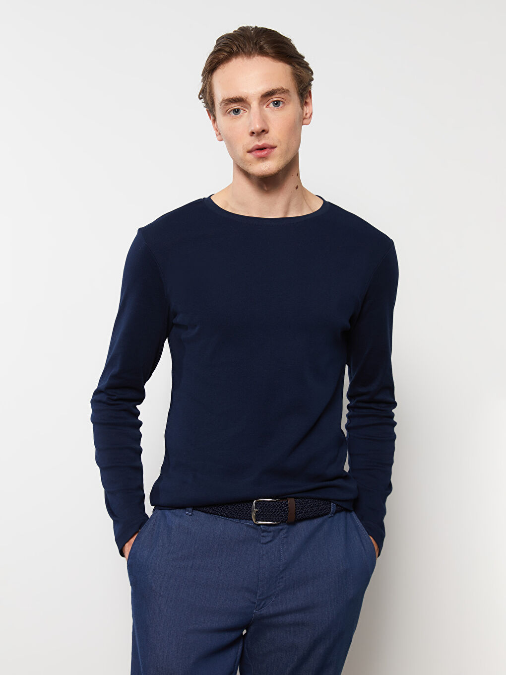 LCWAIKIKI Basic T-shirt à manches longues en jersey à col rond pour Hommes -S30083Z8-DWP