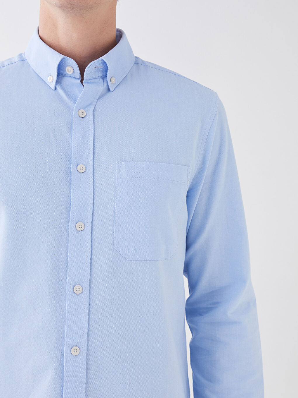 Regular Fit Long Sleeve Oxford Men's Shirt -S30085Z8-CU5