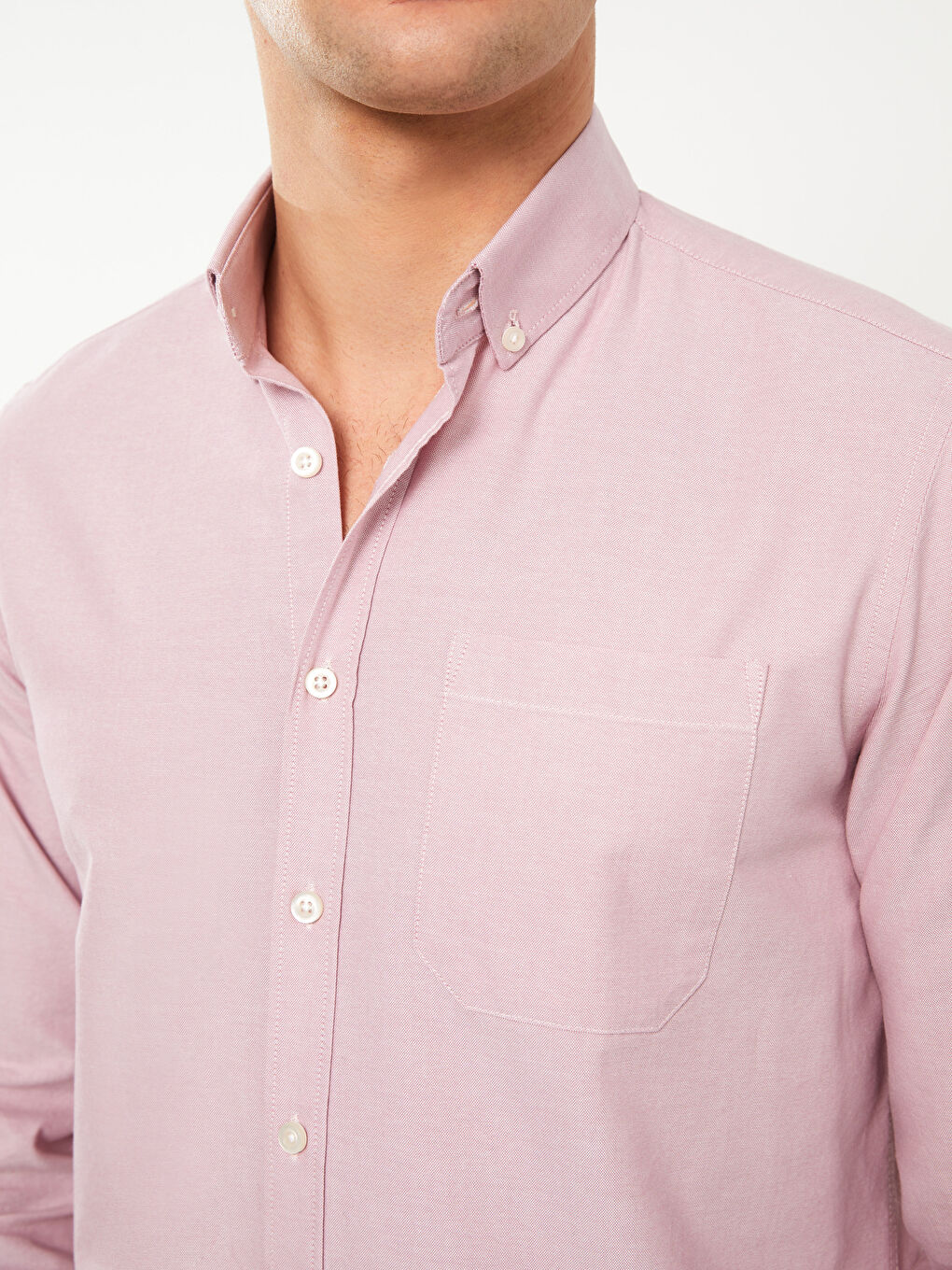 LCWAIKIKI Basic Chemise Oxford à Manches Longues pour Hommes Coupe Régulière -S30085Z8-SPR