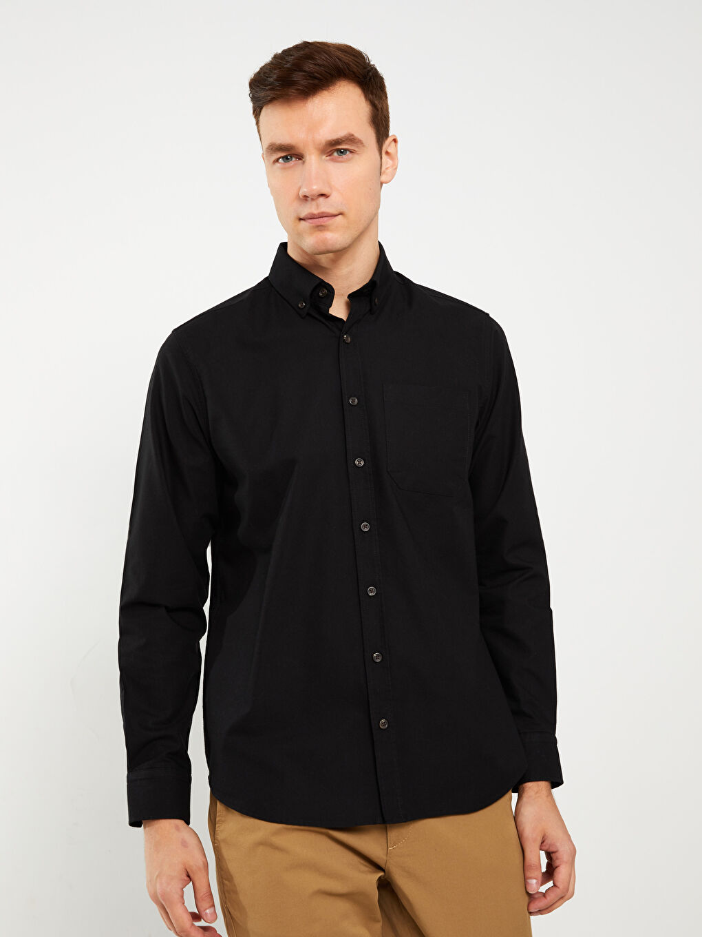 LCWAIKIKI Basic Regular Fit Long Sleeve Oxford Men's Shirt -S30085Z8-RQL