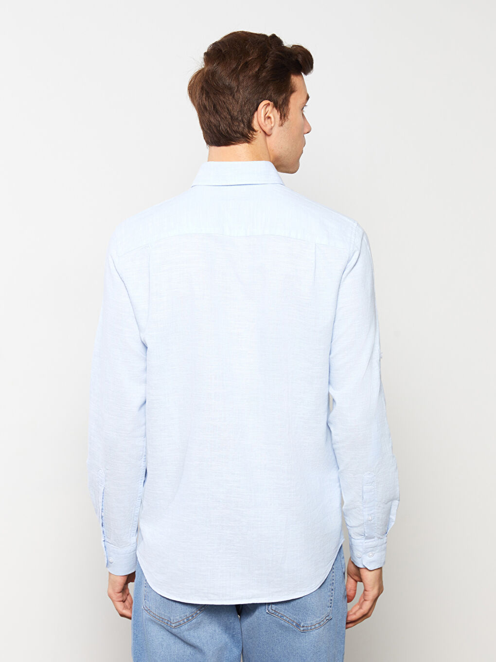 LCWAIKIKI Classic Regular Fit Langarm Leinenmischung Herrenhemd -S30086Z8-CUN