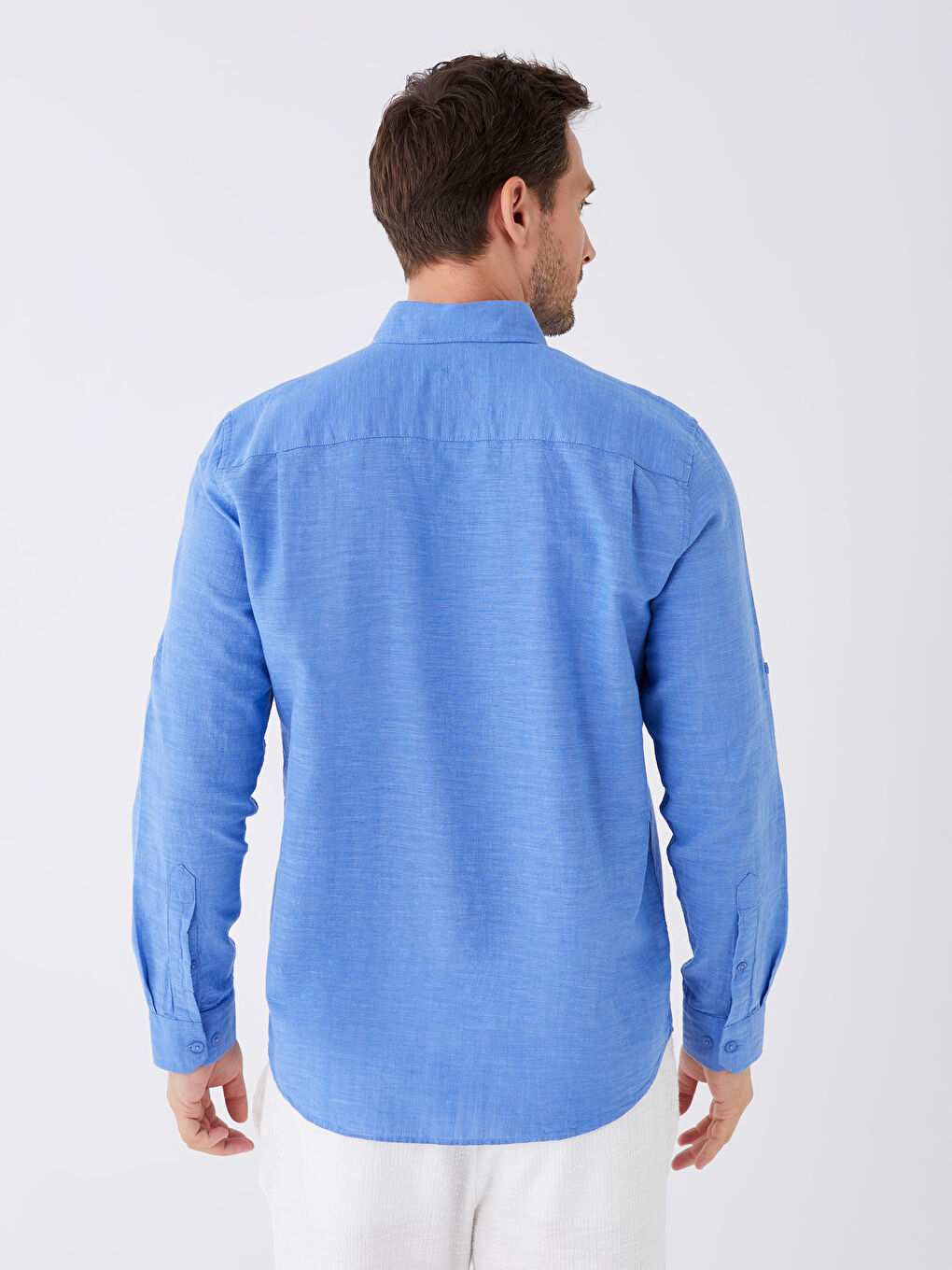 LCWAIKIKI Classic Regular Fit Long Sleeve Linen Blend Men's Shirt -S30086Z8-CX3