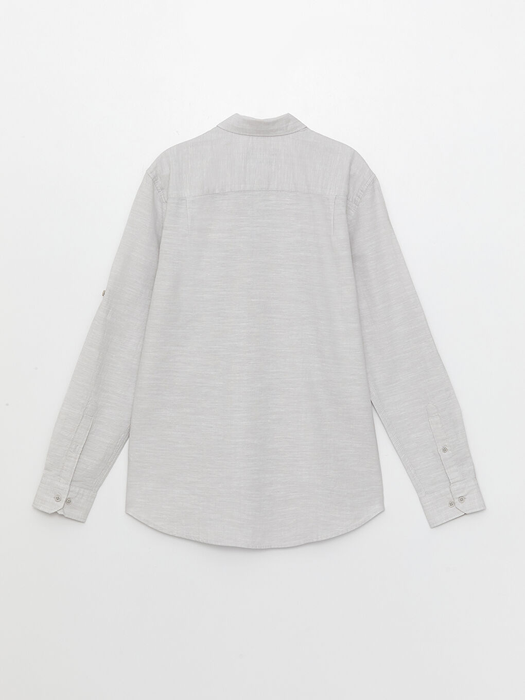 Regular Fit Long Sleeve Linen Blend Men's Shirt-6