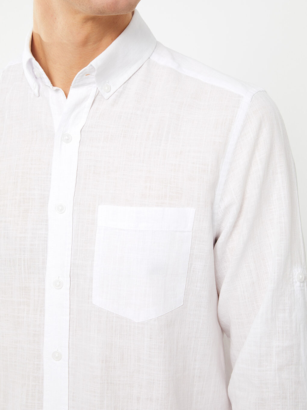 Regular Fit Long Sleeve Linen Blend Men's Shirt -S30086Z8-Q6K