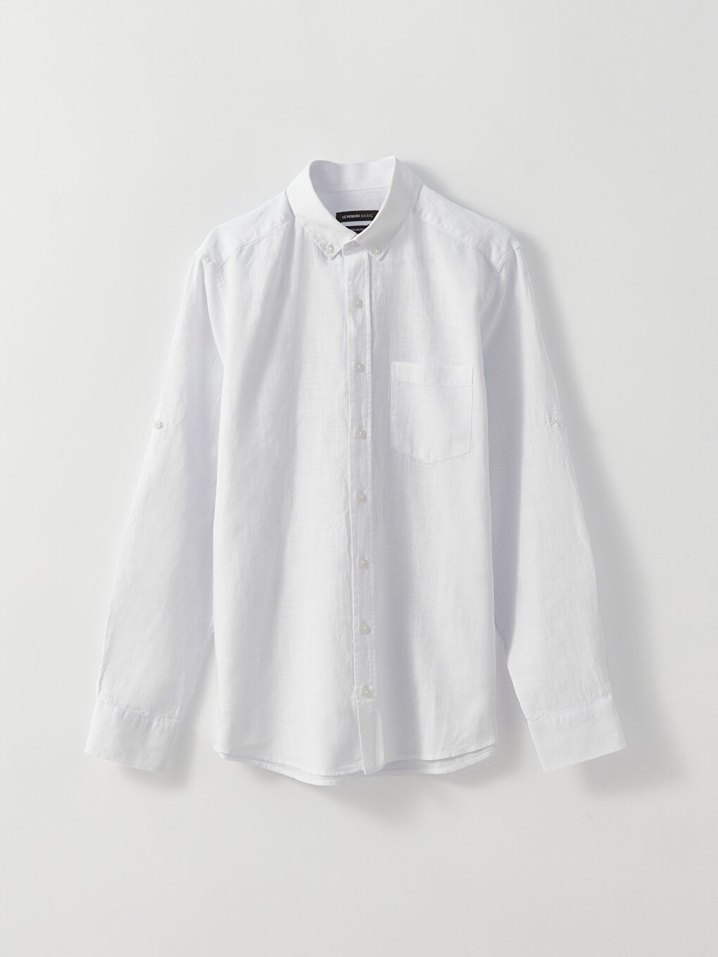 Regular Fit Long Sleeve Linen Blend Men's Shirt -S30086Z8-Q6K