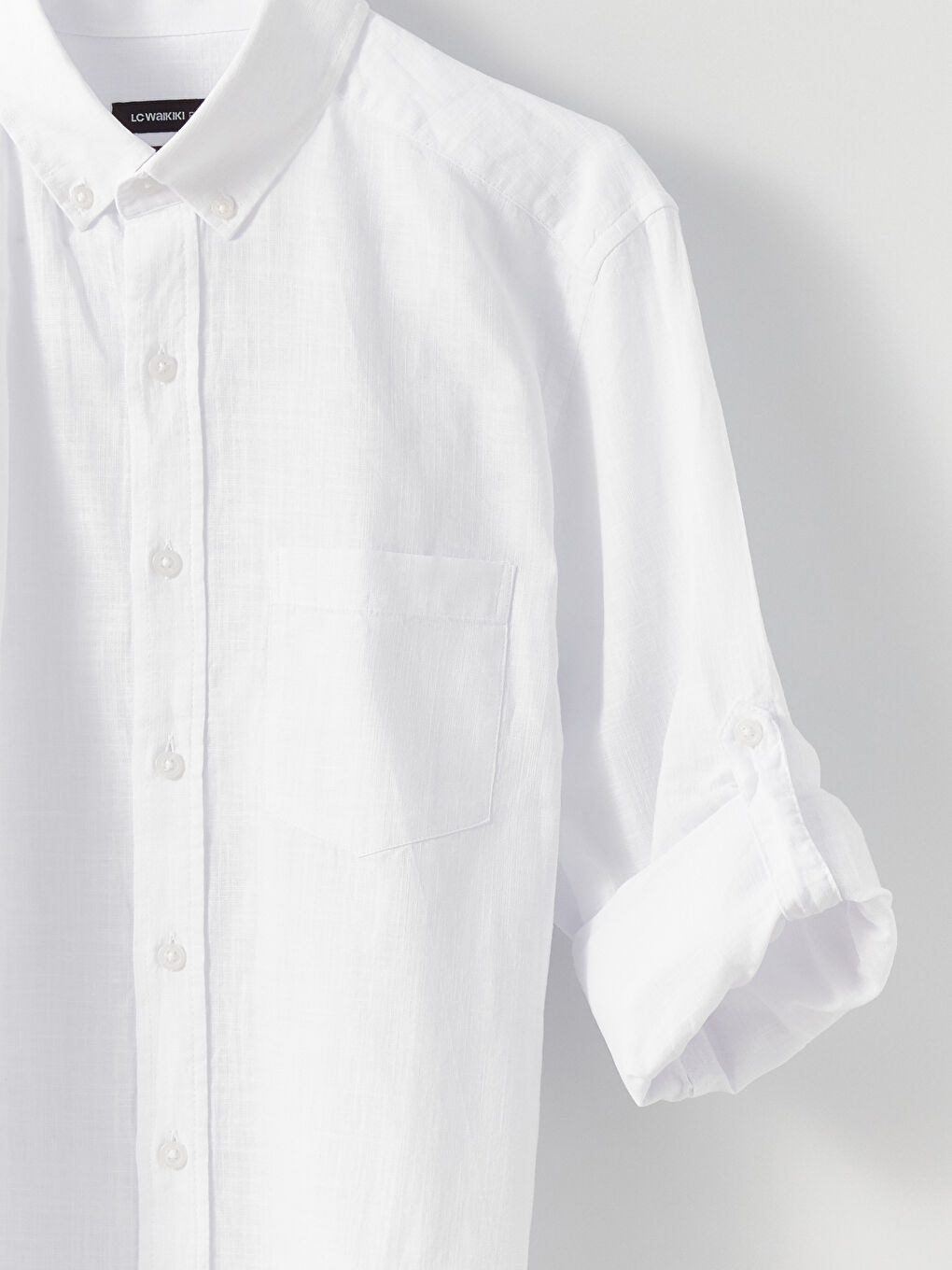 Regular Fit Long Sleeve Linen Blend Men's Shirt -S30086Z8-Q6K