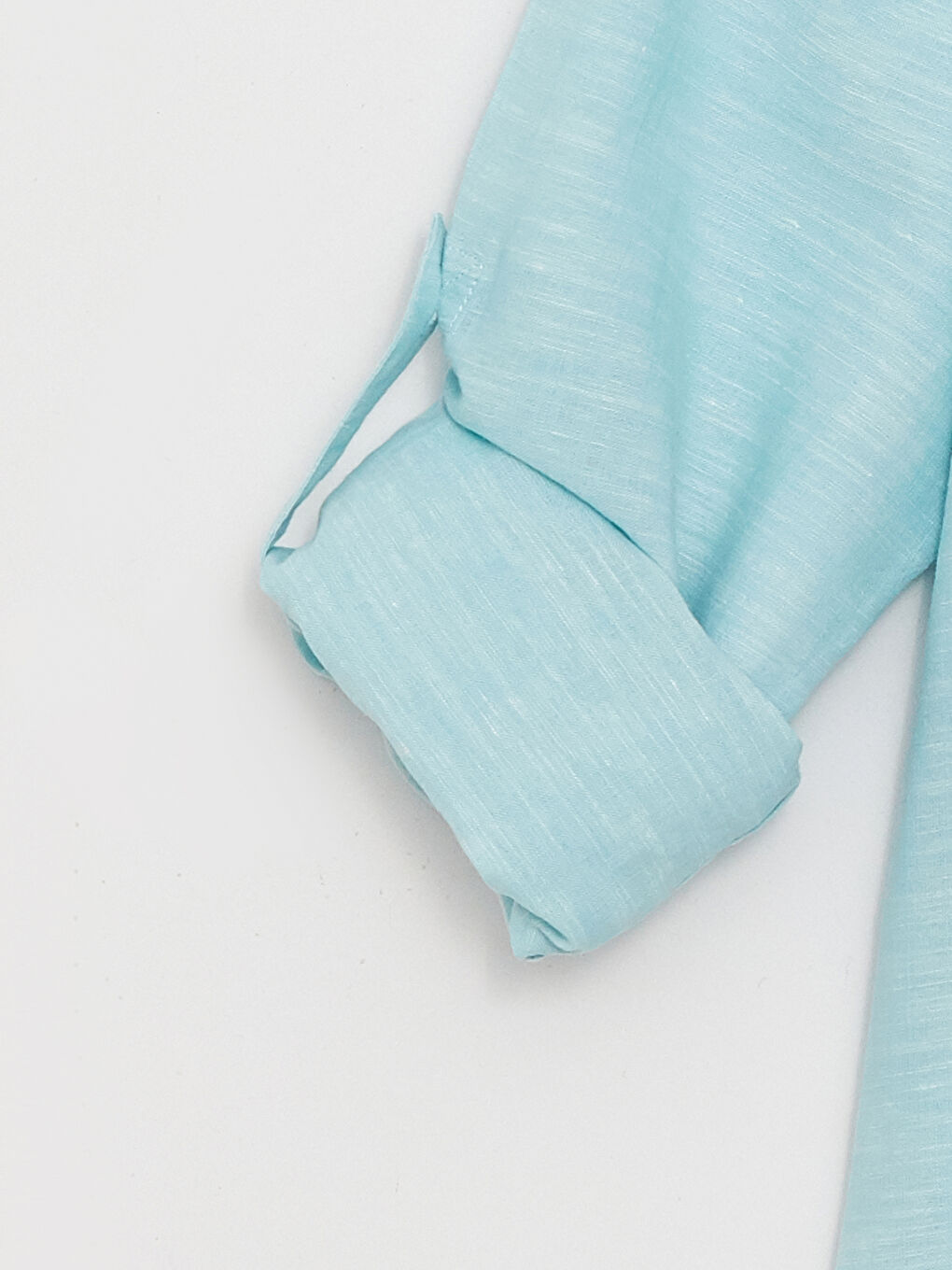 Turkuaz Regular Fit Uzun Kollu Keten Karışımlı Erkek Gömlek-7