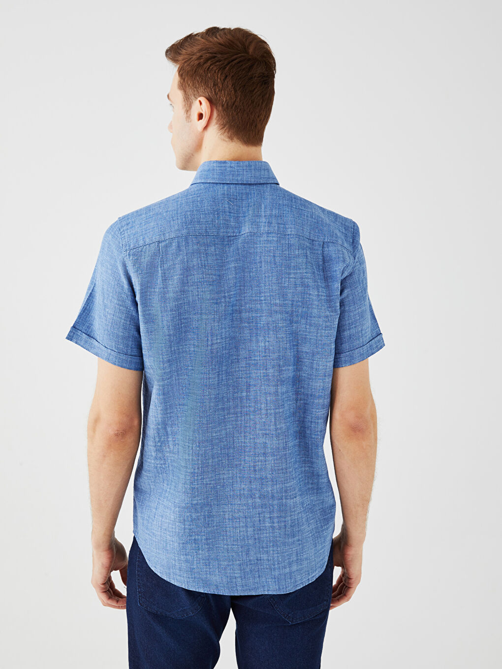 LCWAIKIKI Basic Regular Fit Short Sleeve Linen Blend Men's Shirt -S30111Z8-CS6