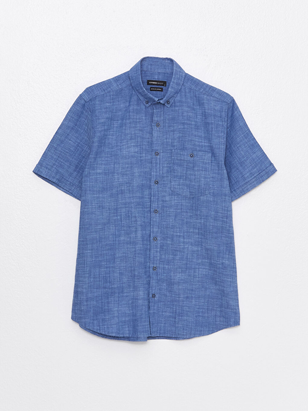 LCWAIKIKI Basic Regular Fit Short Sleeve Linen Blend Men's Shirt -S30111Z8-CS6