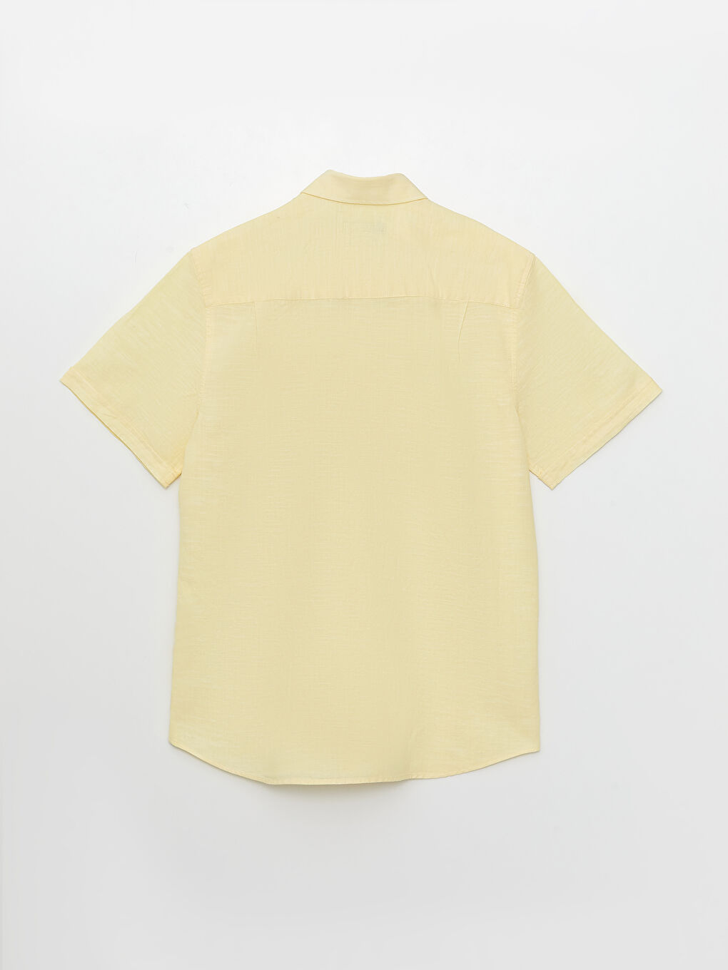 قميص رجالي كم قصير بقماش خليط كتان بقصة عادية-8