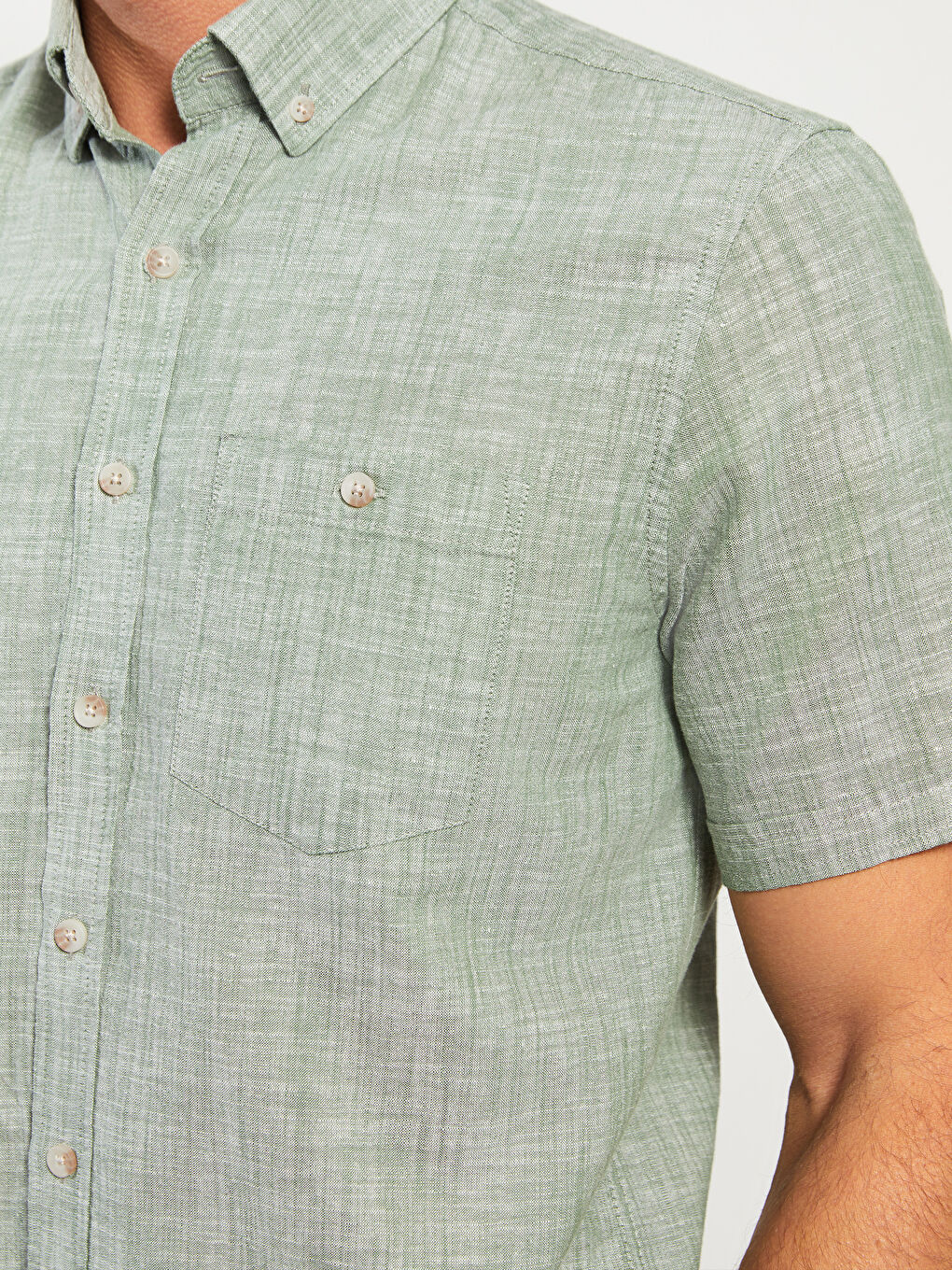 LC Waikiki Regular Fit Short Sleeve Linen Blend Men's Shirt -S30111Z8-EAW