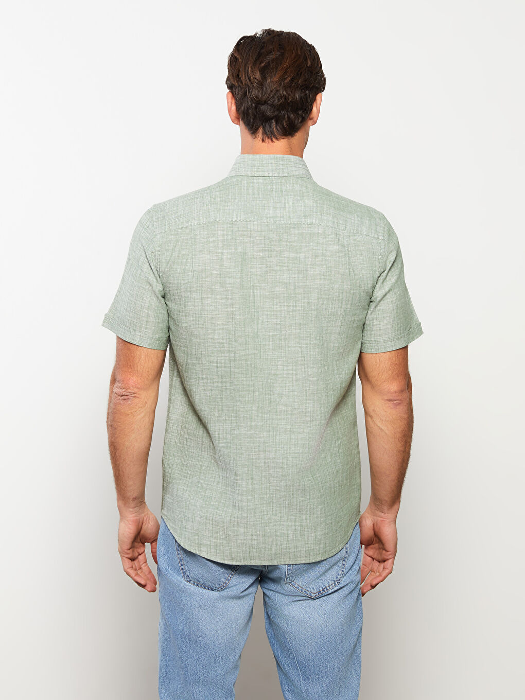 LC Waikiki Regular Fit Short Sleeve Linen Blend Men's Shirt -S30111Z8-EAW