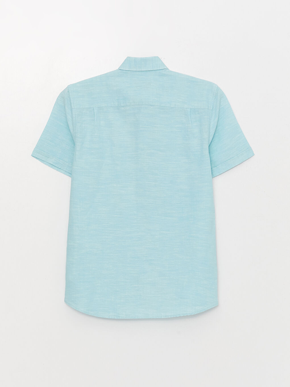 Regular Fit Short Sleeve Linen Blend Men's Shirt-6