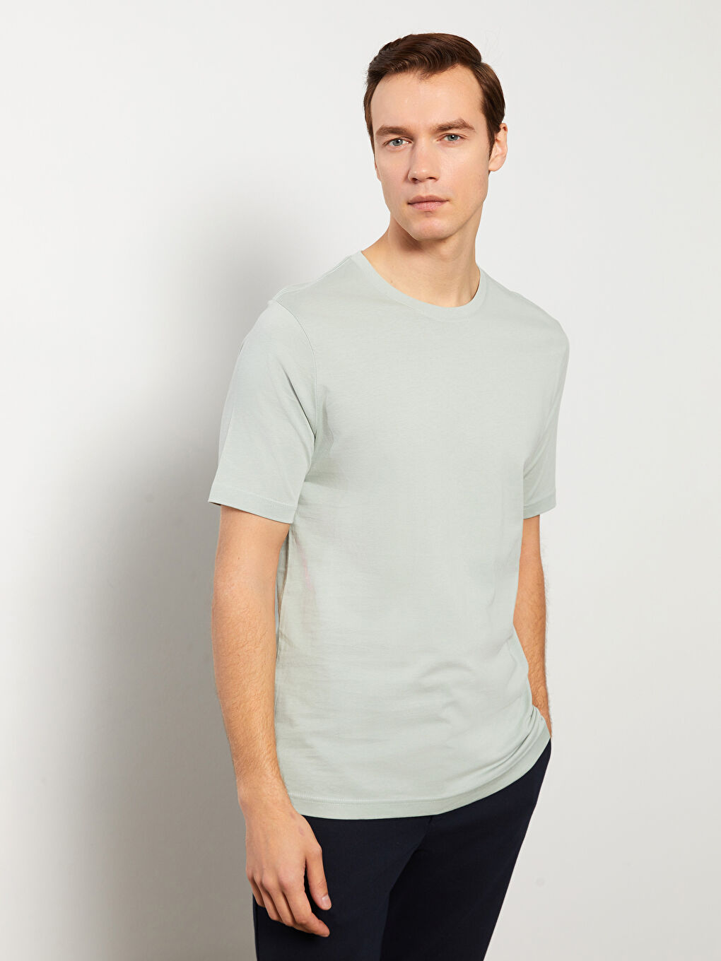 Tricou pentru Bărbați din Jerseu cu Guler Rotund