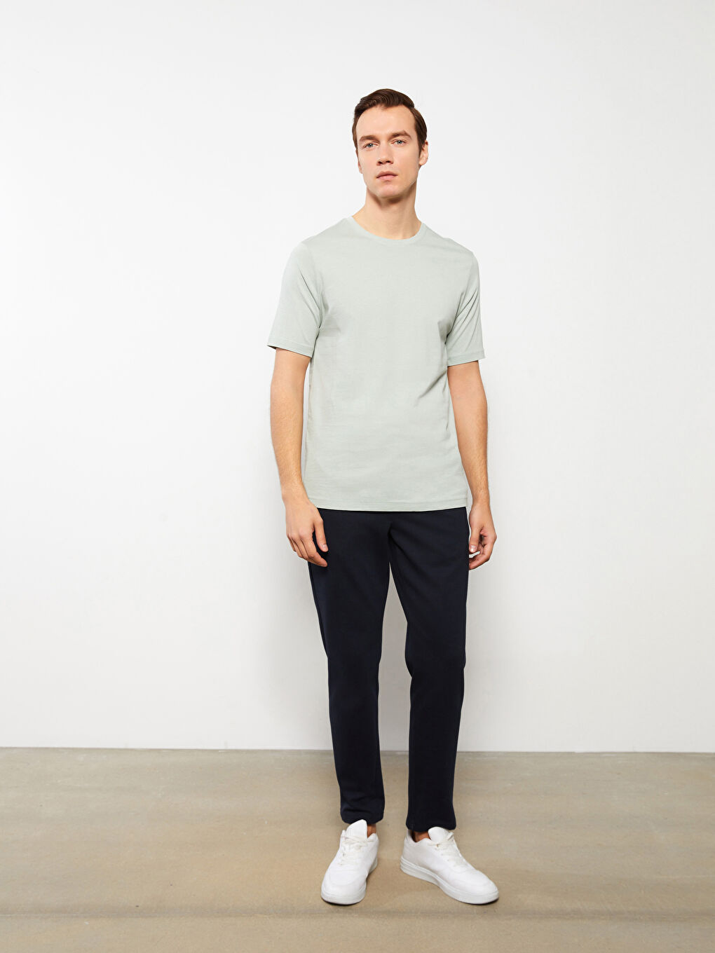 Tricou pentru Bărbați din Jerseu cu Guler Rotund-2