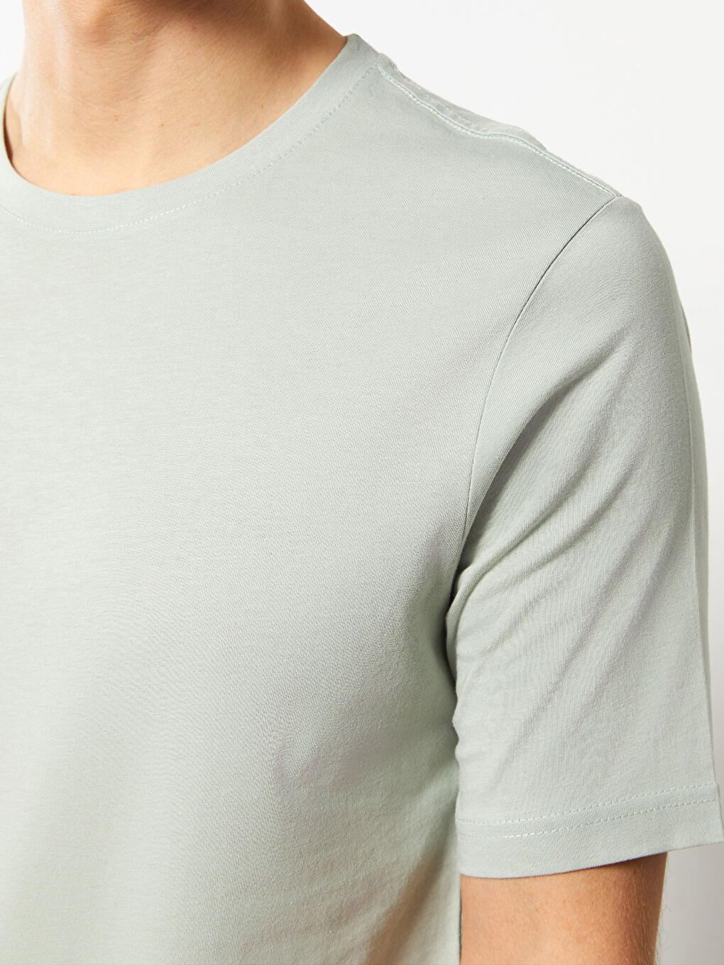 Tricou pentru Bărbați din Jerseu cu Guler Rotund-3