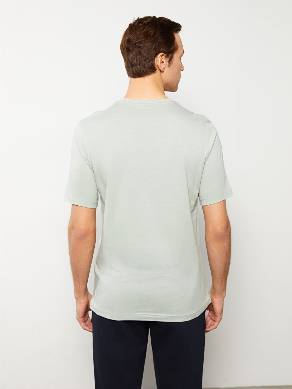 Tricou pentru Bărbați din Jerseu cu Guler Rotund-4