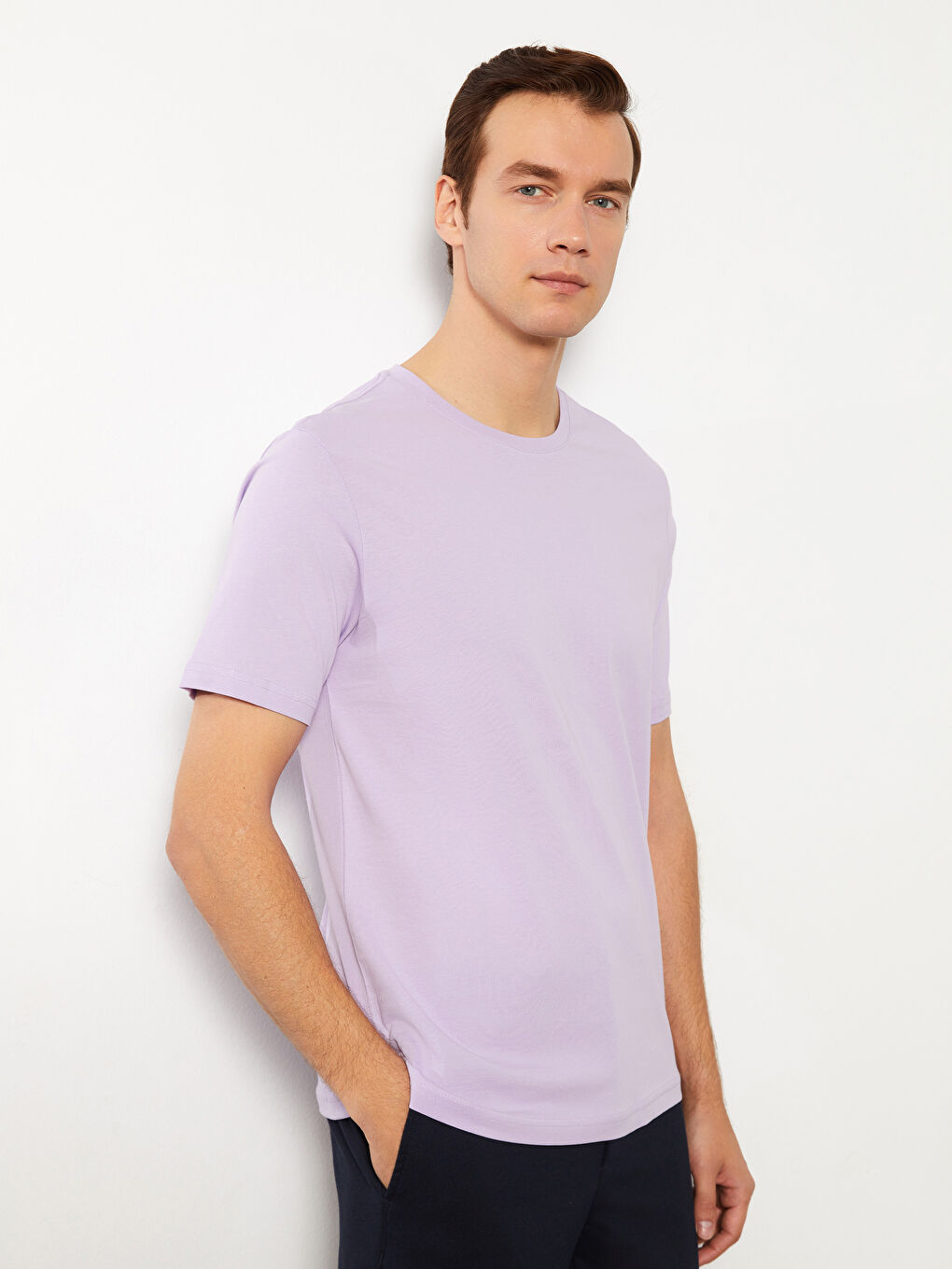 Tricou pentru Bărbați din Jerseu cu Guler Rotund