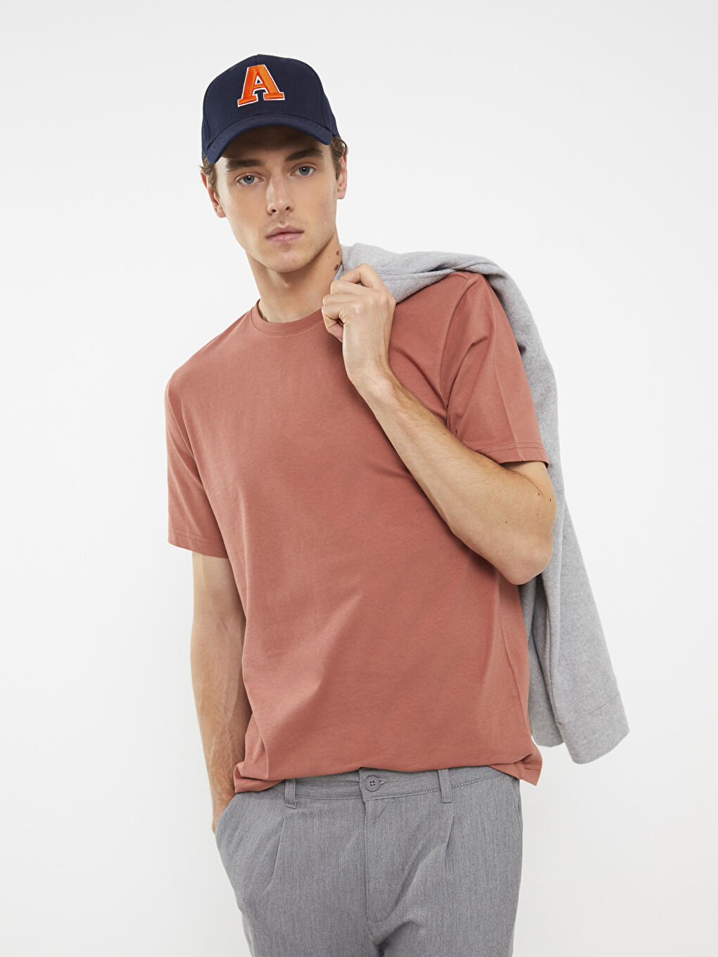 Tricou pentru Bărbați din Jerseu cu Guler Rotund