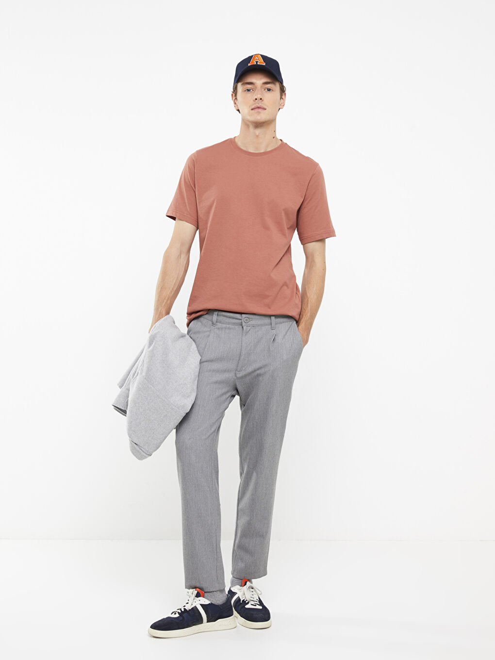 Tricou pentru Bărbați din Jerseu cu Guler Rotund-2