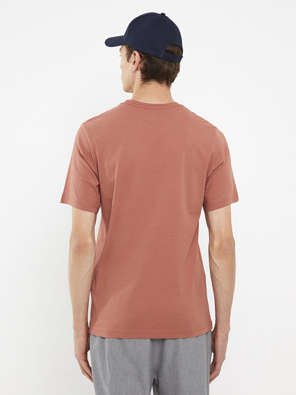 Tricou pentru Bărbați din Jerseu cu Guler Rotund-4