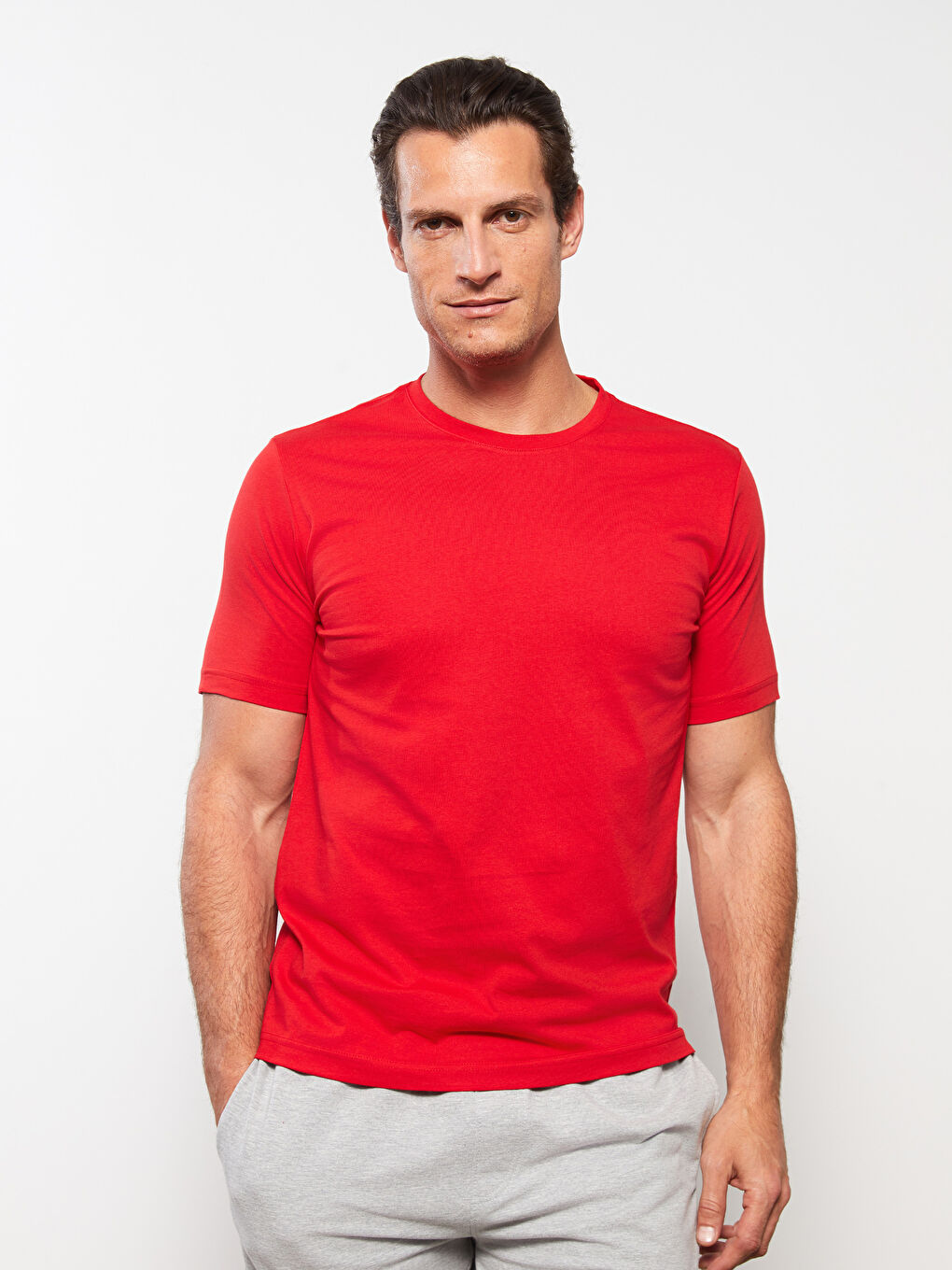 LCWAIKIKI Basic T-shirt pour Hommes en Jersey à Col Rond