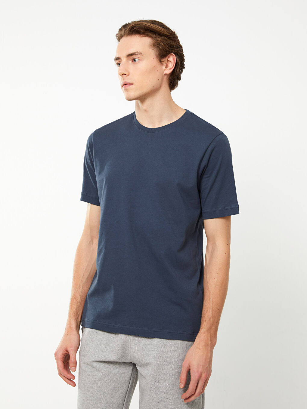 Crew Neck Short Sleeve Combed Cotton Men's T-shirt -S30113Z8-M0B